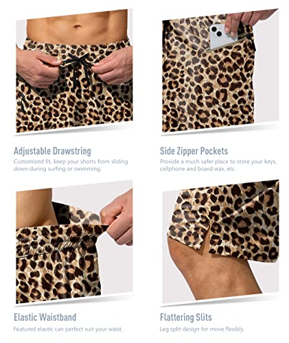 Image of Men's Swim Trunks Quick Dry Board Shorts with Zipper Pockets Beach Shorts Bathing Suits for Men - No Mesh Liner