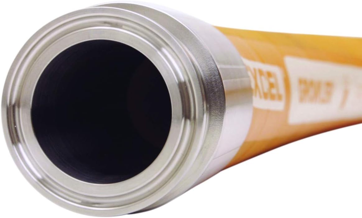 Food Grade Hose for Brewery Distillery Restaurant Beer Growler Bar Service, 5ft Drink Safe Beverage Line Hot Cold Transfer Hose, 1.5 Flex Rubber Sanitary Hose Assembly, Steel 316L Tri-Clamp Fitting