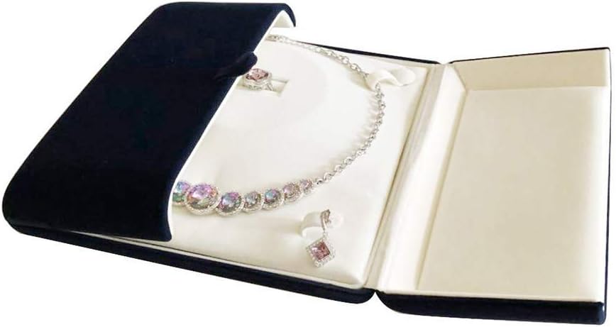 Premium Grade High End Presentation Blue Velvet Jewelry Box for Ring Necklace Bracelet Whole Set (Jewelry is not included)