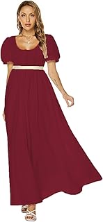 Regency Dresses for Women Victorian Tea Gown Dress with Satin Sash Vintage Ball Gown Ruffle Puff Sleeve