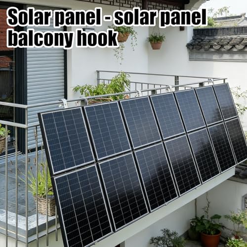 Balkonkraftwerk Befestigung Haken 4 Stück, Halterung Balkonkraftwerk Haken aus 304 Edelstahl, PV Modul Halterung für Solarpanel Balkon, Geländer, Flachdach, Silber
