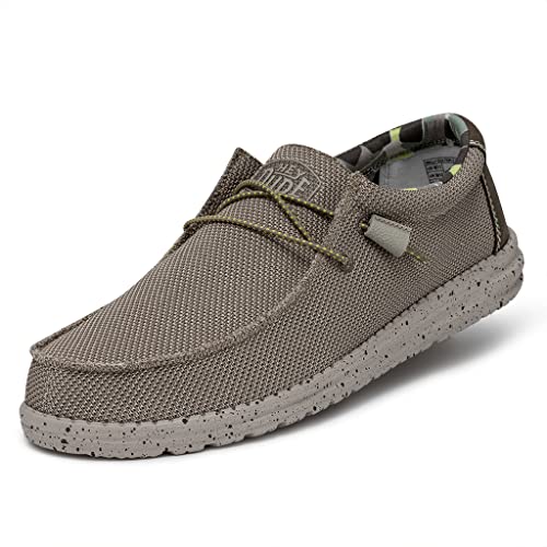 Image of HEYDUDE Men's Wally Sox Triple Needle Fog Slip On Loafer, Camel M14 | Lightweight Casual Shoe with Removable Insole