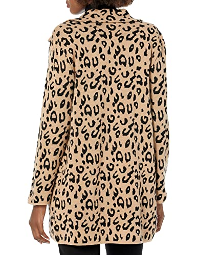 Kasper Women's Long Sweater Coat in Camel and Black #TOP20