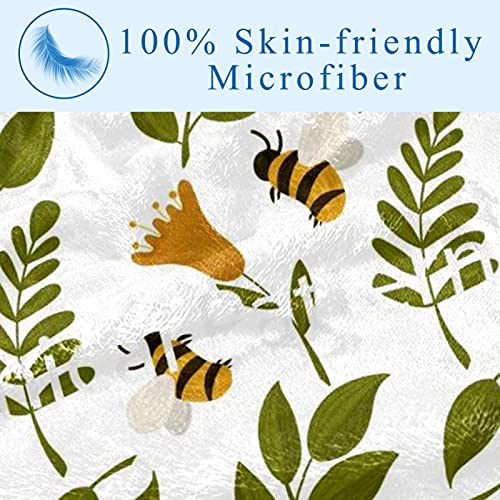 Couverture douce abeilles et plantes 150x100 cm pour lit et canapé - 4
