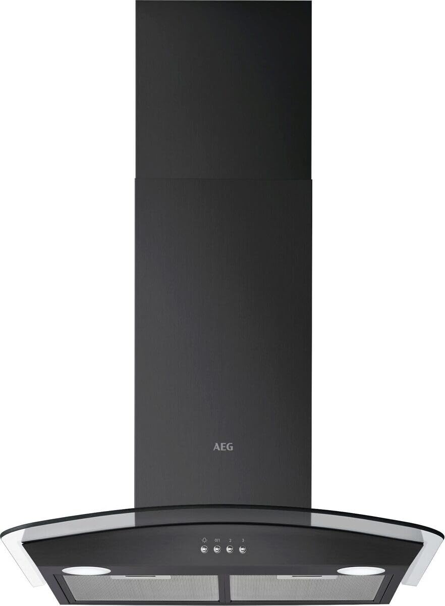 AEG 5000 Series Integrated Chimney Cooker Hood 60 cm, DTX3640B, ExtractionTech Plus Motor, LED Lighting, Washable Grease Filter, 3 Speeds, 69 dB, 605-1020x600x500 mm, Energy Class C, Black