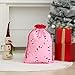 THOVSMOON Christmas Santa Sack with Drawstring, 19.7 X 27.5 Inch Canvas Santa Claus Gift Bag, Reusable Xmas New Year Presents Party Supplies Favors (Pink-Candy Cane)