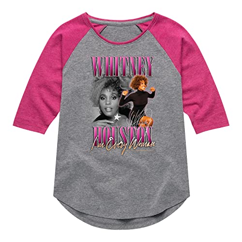 HYBRID APPAREL - Whitney Houston - Every Woman - Toddler and Youth Girls Raglan Graphic T-Shirt