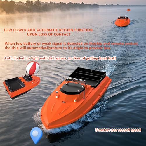 Image of High Speed RC Fishing Bait Boat for Ocean Lake Fishing with GPS, 500M Range, 4.5KG Load, Cruise Control