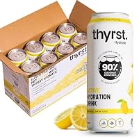 Thyrst Active Hydration Drink Lemon Lime 500mL x 8 | 90% Coconut Water + 9.7% Lemon Lime Juice | 5 Key Electrolytes + Sea Salt | Vitamins C, B3, B5, B6 | Sports Drink No Added Sugar Electrolyte Drinks