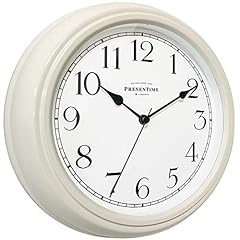 Presentime & Co Chic Home Collection 10 " Molly Clock, Silent No Ticking, Cream White. Modern item