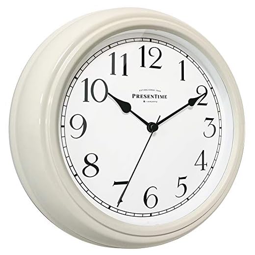 Presentime & Co Chic Home Collection 10" Molly Clock, Silent No Ticking, Cream White. Modern Decorative Wall Clock for Kitchen, Kid's Room, Bathroom, Bedroom, and Office