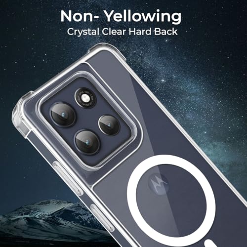 Image of A rtistque Clear Back Cover Case for Motorola Moto G86 | Compatible with Mag-Safe| Acrylic | Transparent Case | Shockproof TPU | Stylish Protective Design - Transparent