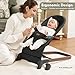 Foldable Baby Bouncer, Baby Seat with 3 Adjustable Heights, Portable Newborn Rocker, Ergonomic Bouncy Seat for Natural Bounce, Bouncer for Babies 0-6 Months, Soft Cotton (Charcoal Gray)