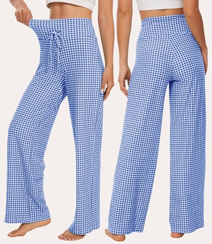 Image of ZOOSIXX Soft Black Pajama Pants for Women, Wide Leg Comfy Casual Lounge Yoga Capri Pants 22'' / 30''