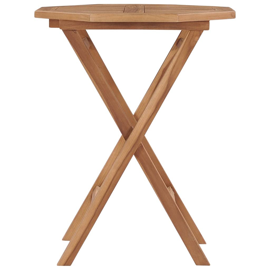 60 x 60 x 75 cm, tavolo da giardino in legno di teak massiccio, pieghevole, resistente alle intemperie, legno duro di teak sabbiato fine con finitura a base d'acqua, goditi il tè pomeridiano con gli
