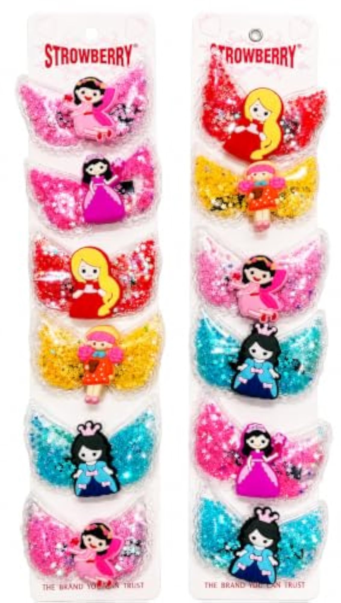 Cute Multicolor Doll Hair Clips for Girls, Pack of 2