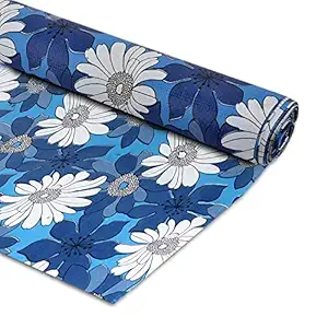 Amazon Brand - Solimo PVC Wardrobe and Kitchen Cupboard cum Shelf Mat Liner, Floral, 5 Meters, Blue ,Polyvinyl Chloride