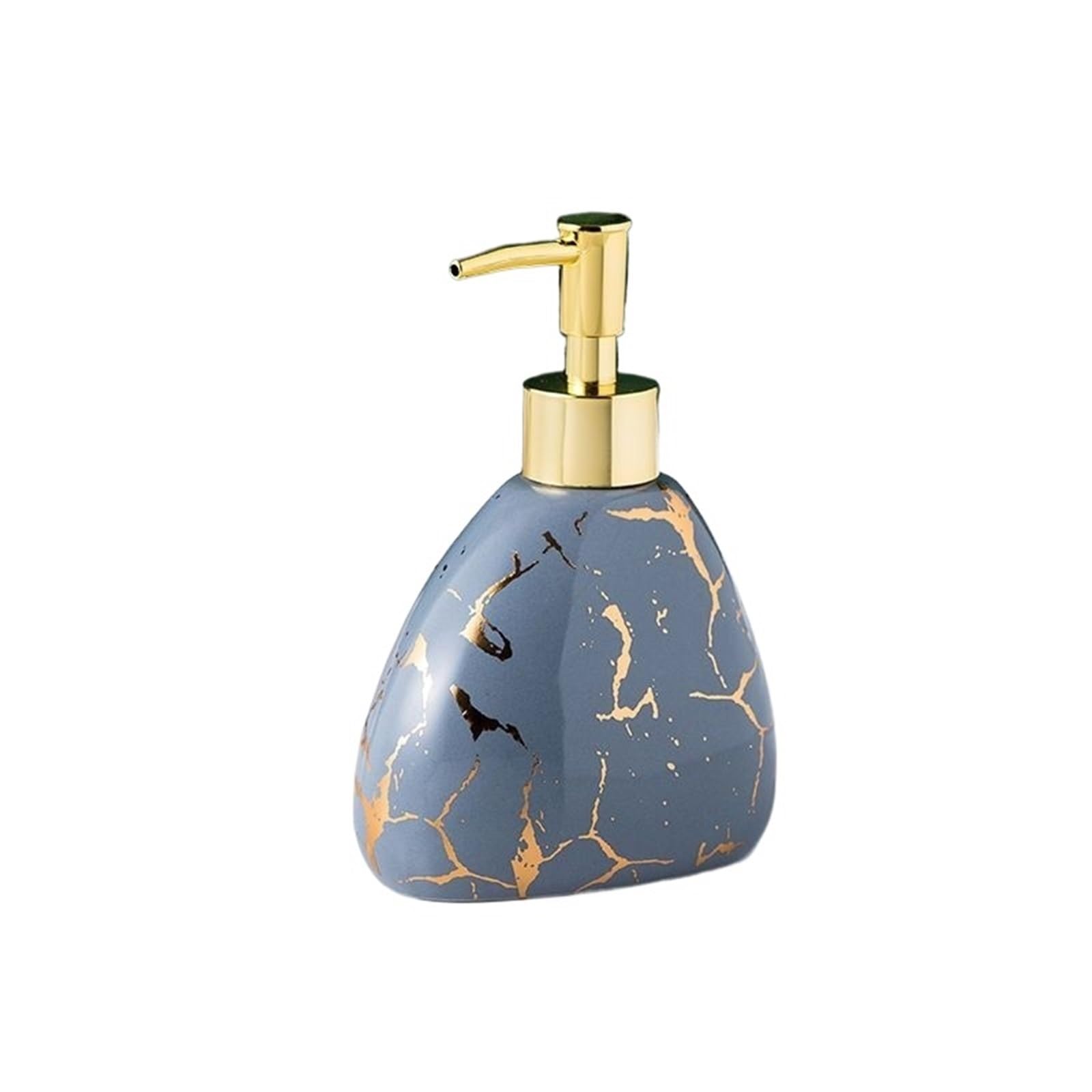 Soap Dish Set Gold Plated Marbled Ceramic Lotion Bottle Bathroom Supplies Mouthwash Cup Toothbrush Soap Dish Set(Color11)