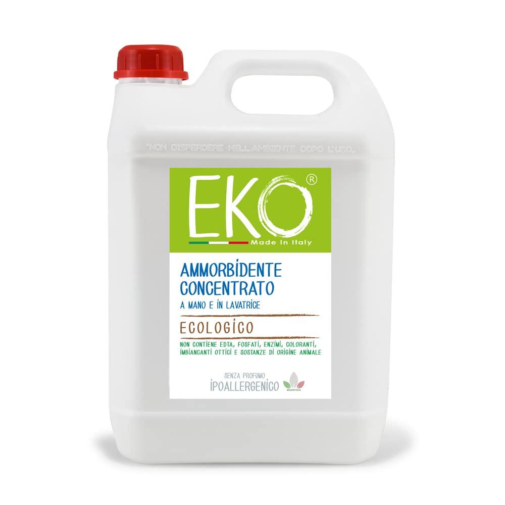 EKO Ammorbidente Lavatrice Ecologico IPOALLERGENICO senza profumo 5L - 250 lavaggi