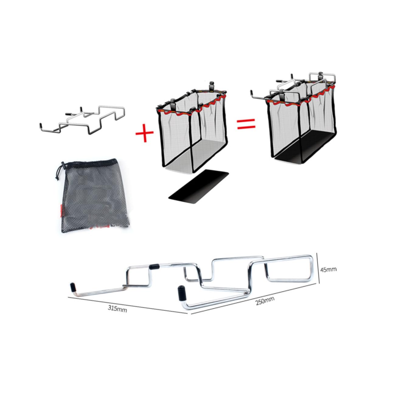 Yardenfun Collapsible Table Camping Chuck Box Storage Net Bag for Picnic Mesh Bag Hanging Net Size s