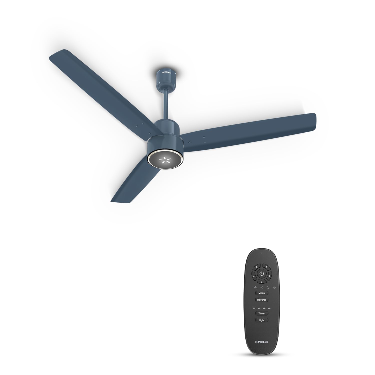 Havells EPIC SIGNIA BLDC Ceiling Fan 1200mm, 5 star, LED Speed Indicator, 380 RPM, Up to 65% Savings,Reverse Rotation,4 Speed Modes,Low Wattage 30W,Low Noise,Air Flow:225 CMM, Denim Blue-image-3