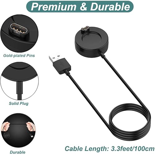 Miniatura 4 de Cargador para Garmin Forerunner 965 955 945 935 745 265 255 245 55 45, Approach S10 S12 S40 S42 S60 S62 S70, Fenix 7 7S 7X, Vivoactive 3 4 4S,