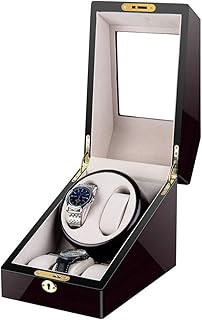 ウォッチボックス 2+3 ウォッチローラー 自動巻き時計用 サイレントモーター 木製ケース ピアノカラー時計収納バッグ