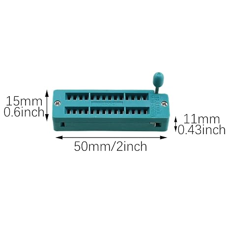 RLECS 4PCS 28 Pin Universal ZIF IC Test Socket Chip Testing Base 2.54mm Pitch for Microcontroller and Solder Prototyping