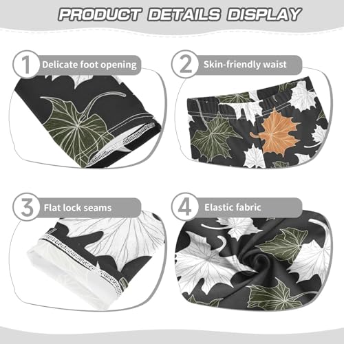 Pumpkin Leaves Girls Leggings Soft Stretch Workout Yoga Dance Pants for Kids Casual Tights3