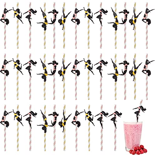 36 pitillos de papel dorados para fiesta miniatura 1