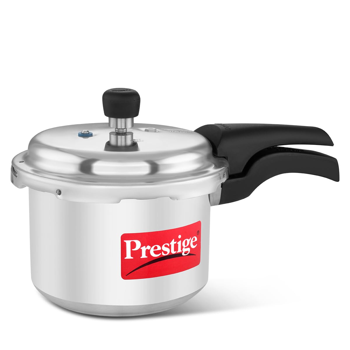 Deluxe Plus 3 Litre Pressure Cooker|Aluminium|Double Screw Durable Handles|Exclusive Pressure Indicator|Induction Compatible-Silver