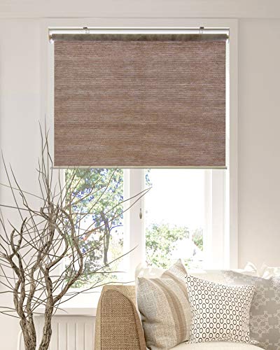 CHICOLOGY Persianas enrollables, sin cordón, persianas de Ventana para el hogar, tratamientos de Ventana, persianas de Puerta, persianas con Filtro de luz, trufa Felton (Tejido Natural), 39 Pulgadas