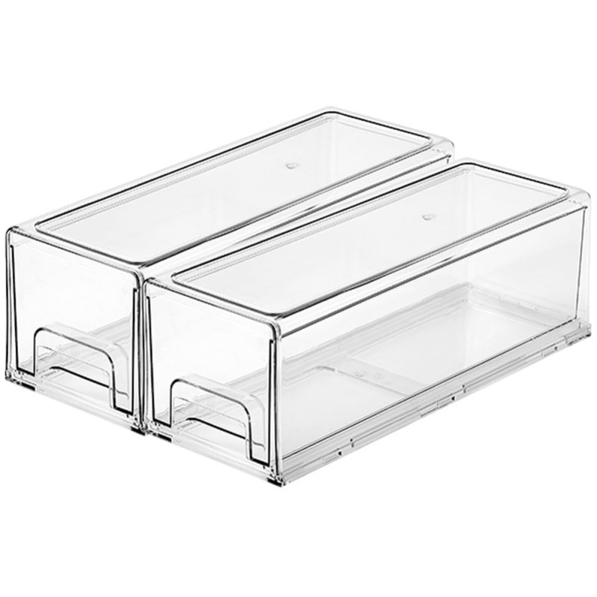 HOMSFOU 2 Piezas Porta Cosméticos Caja de Cajón de Maquillaje, Organizador de Artículos Varios de Acrílico, Ligero, para Cosméticos y Papelería, Oficina y Escuela, para Estudiantes