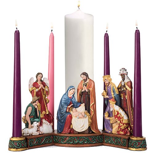 Avalon Gallery Advent Wreath Candle Holders - Christmas Tabletop Candle Holder, 12.75" x 7.5", Nativity Centerpiece by Avalon Gallery - Image 3