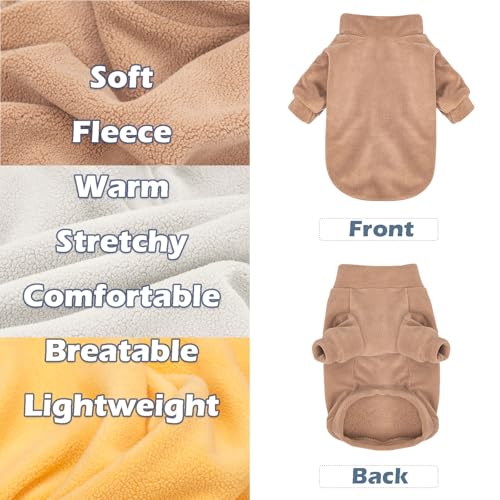 Image of Dog Sweater, 3 Pack Dog Sweaters for Small Dogs Girl Boy, Ultra Soft Warm Puppy Clothes Dog Coat for Winter (Camel+Beige+Yellow, XX-Small)