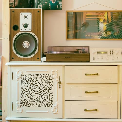 FINGERINSPIRE Arabic Alphabet Calligraphy Stencil 11.8x11.8 inch Messy Writing Stencil Plastic Arabic Alphabet Words Patterns Template Reusable DIY Craft and Decor Template for Home Wall Decor