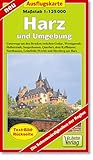  Ausflugskarte Harz und Umgebung: Unterwegs um den Brocken zwischen Goslar, Wernigerode, Halberstadt, Sangerhausen, Querfurt, dem Kyffhäuser, ... und Herzberg am Harz. 1:125000