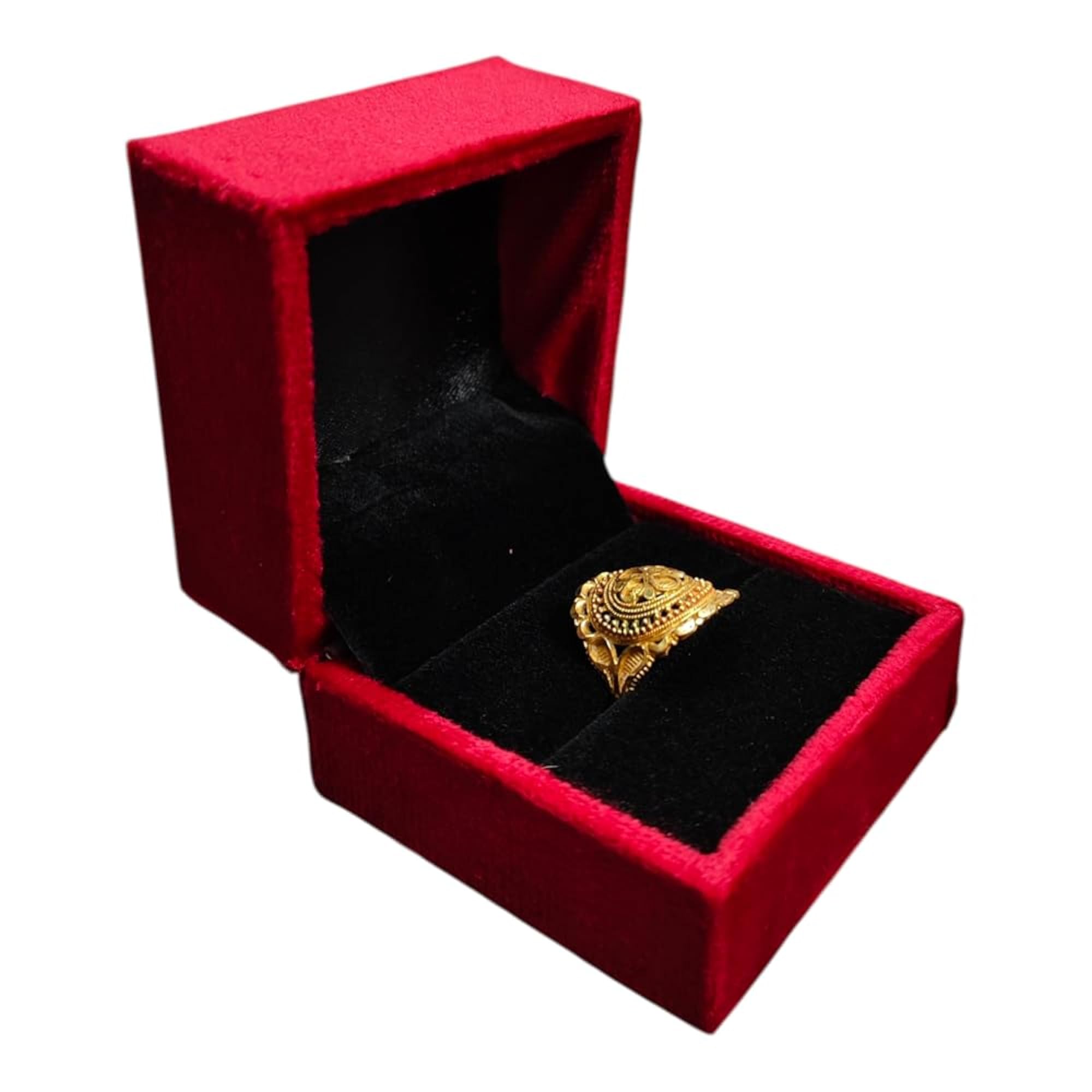 Premium Red Velvet Ring Box for Engagement & Proposal