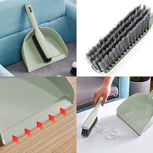 NEDLON Handfeger Und Kehrblech Set, Schaufel Handbesen, Reinigungswerkzeuge Für Den Schreibtisch, Bettbesen, Staubbankbürste, Für Die Küche, Schreibtisch, Tierhaartastatur(GrüN) – Bild 8