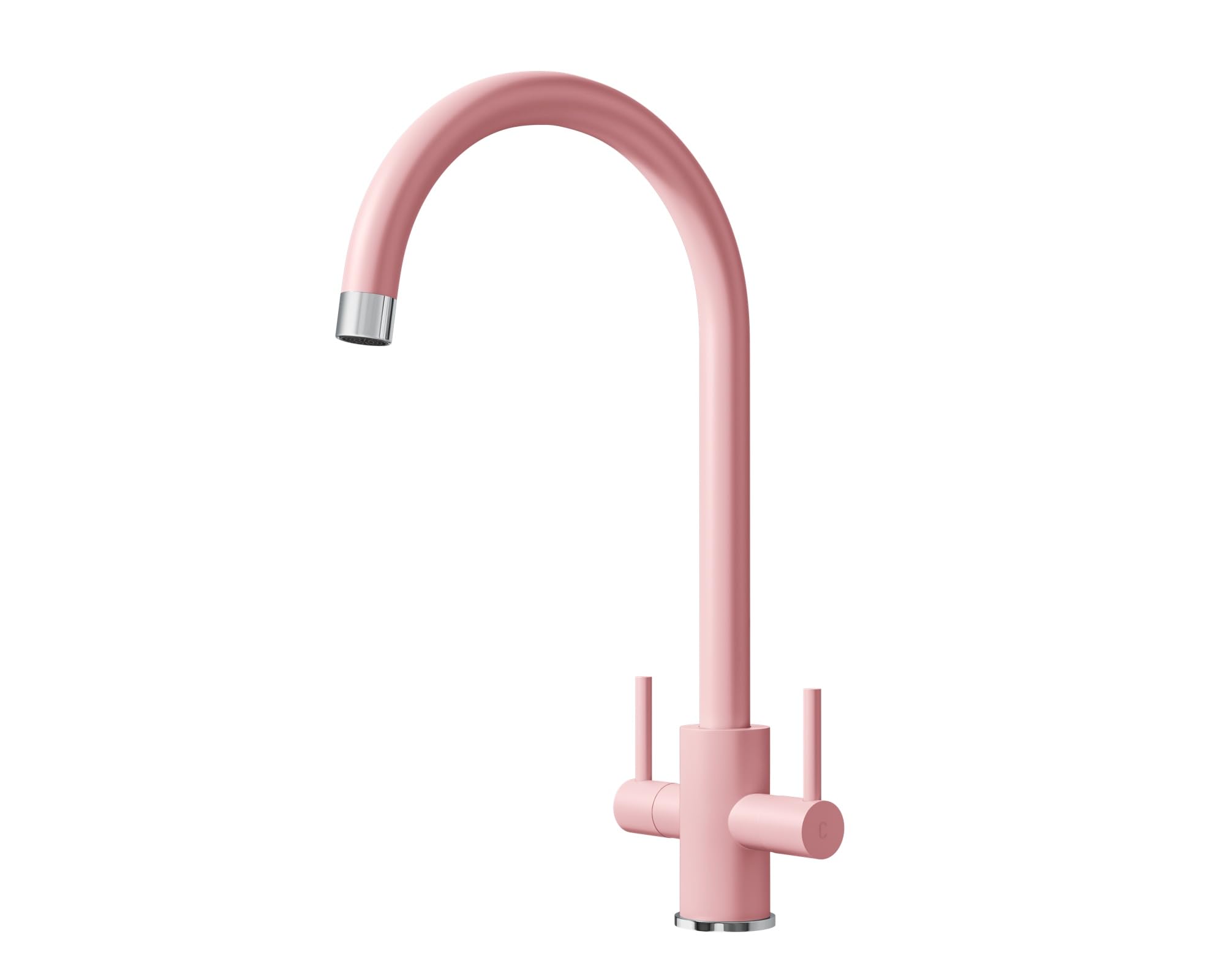 Liquida Pink Pr66pc Twin Lever Swivel Spout & Chrome Kitchen Mixer Tap