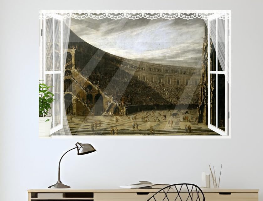 JVERF - JZZB08701 Pictorial Art Viviano| Self-Adhesive Open Window Wall Sticker