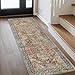 GENIMO Runner Rug 2x5 Non Slip Machine Washable Vintage Hallway Runner Rug, Low Pile Lightweight Rugs for Entryway, Hallway, Kitchen and Corridor, Antique Red