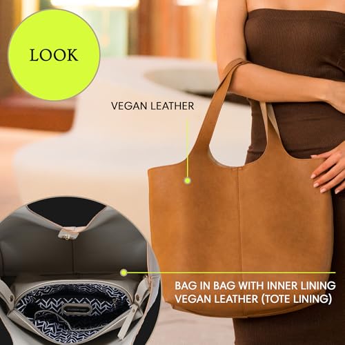 Bolso Tote Vegan Leather para Mujer 17.5" L x 6" W x 13" H miniatura 2