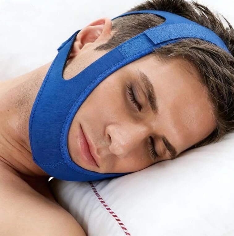 Femme Homme Sangle Anti-Ronflement Ceinture Anti-Ronflement Réglable Ceinture de Soutien de la Mâchoire Sangles de Maintien Facial Sangle de Soutien de la...