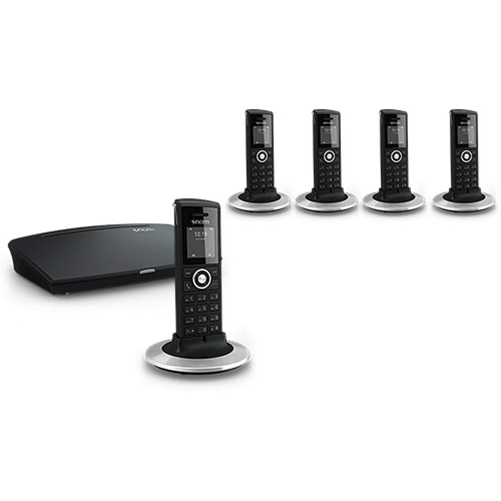 Snom M325 Singlecell IP-DECT-Paket, Schnurlos Set, DECT IP telefon + Basisstation (M300-Basisstation und M25-Mobilteilpaket, bis zu 20 Mobilteile, bis zu 5 parallele Anrufe), Schwarz, 00003955
