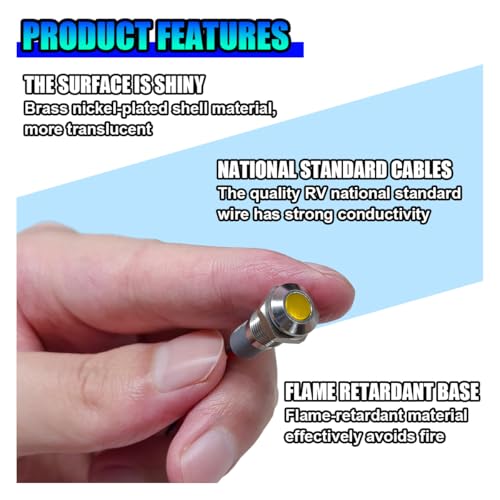 Lámpara LED indicadora de señal 8mm ZIMISI para auto 12V miniatura 4