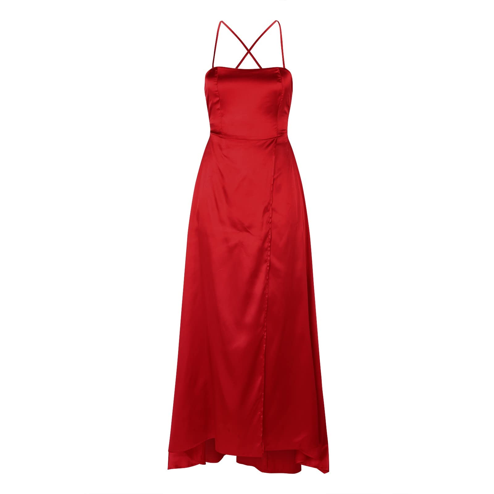 Generisch Jugendweihe - Vestito lungo al ginocchio, da donna, lungo, elegante, senza schiena, lungo, lungo, con spacchi laterali, per feste
