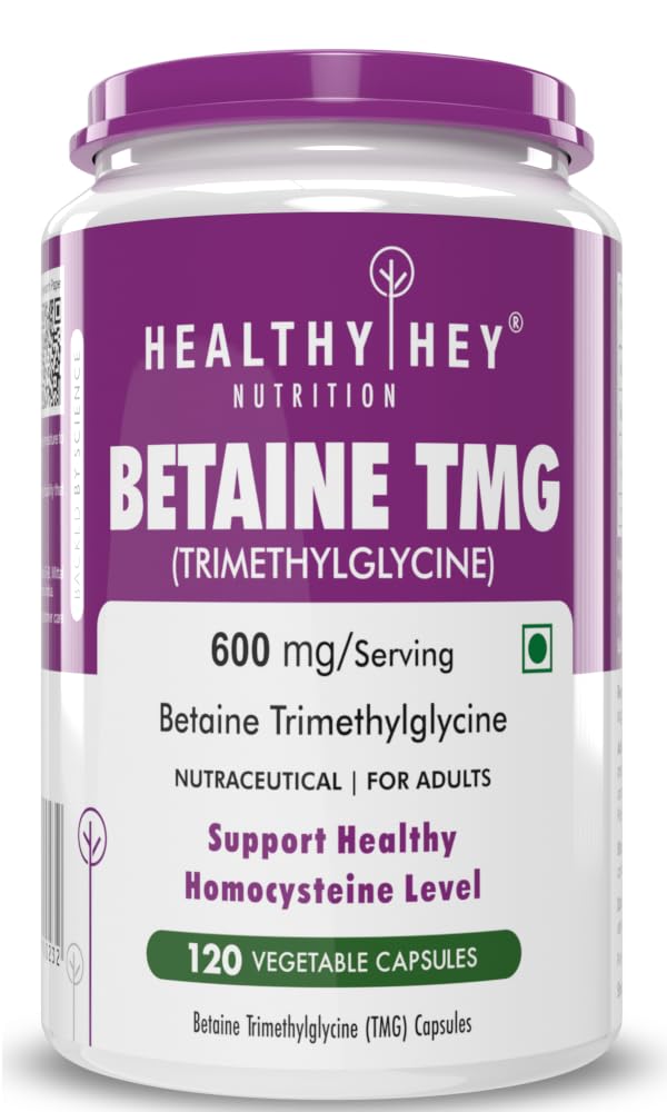 HealthyHey Nutrition Betaine Trimethylglycine (TMG) - 120 Veg. Capsules (B07XSH43QQ) Amazon Price History, Amazon Price Tracker