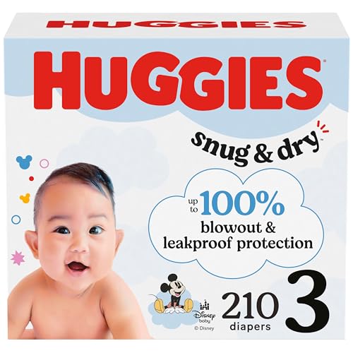 Image of Huggies Size 3 Diapers, Snug & Dry Baby Diapers, Size 3 (16-28 lbs), 210 Count (6 Packs of 35), Packaging May Vary
