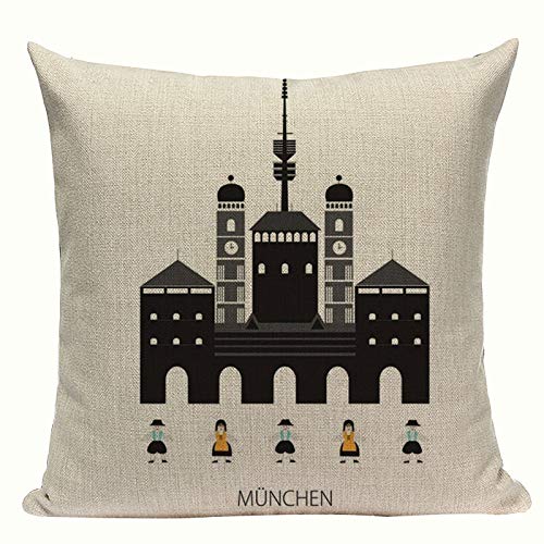 TRASWOYS Throw Pillow Case Funda de Almohada Nordic retro decoración para el hogar London Architecture Roma cojín decorativo cubre sofá cuadrado con cama funda de almohada personalizada